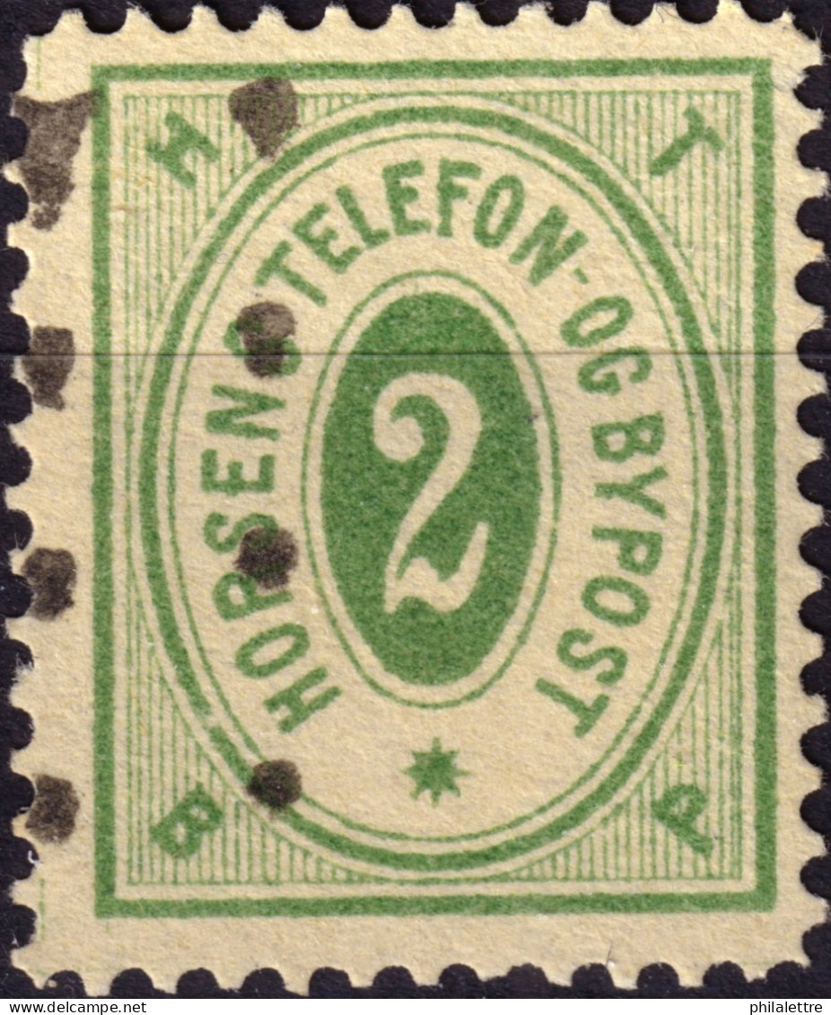 DANEMARK / DENMARK - 1887 - HORSENS Melgaard Local Post 2 øre Green - VF Used -c - Lokale Uitgaven