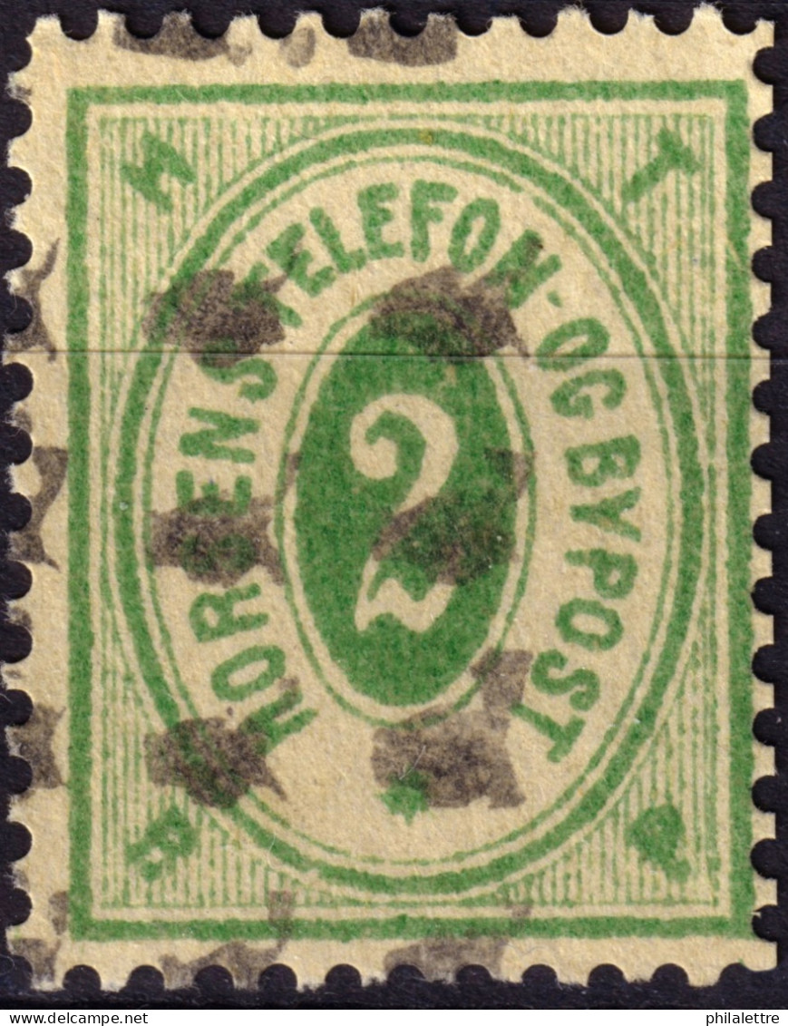DANEMARK / DENMARK - 1887 - HORSENS Melgaard Local Post 2 øre Green - VF Used -d - Local Post Stamps