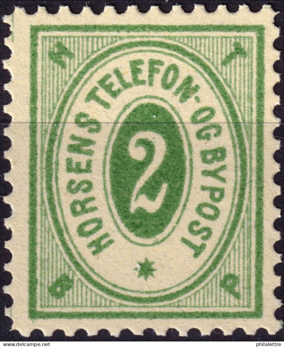 DANEMARK / DENMARK - 1887 - HORSENS Melgaard Local Post 2 øre Green - No Gum -a - Lokale Uitgaven