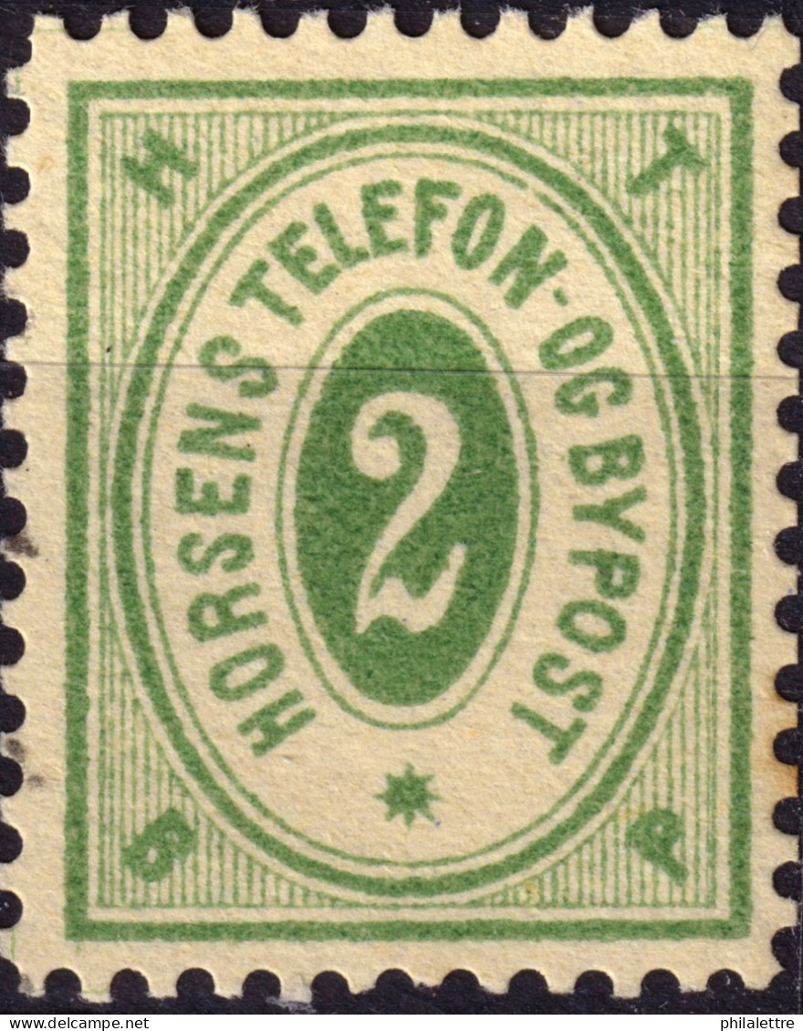 DANEMARK / DENMARK - 1887 - HORSENS Melgaard Local Post 2 øre Green - No Gum -b - Lokale Uitgaven