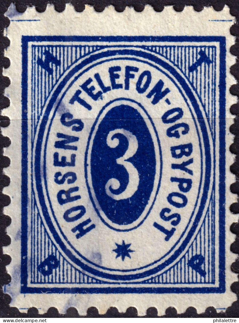 DANEMARK / DENMARK - 1887 - HORSENS Melgaard Local Post 3 øre Blue - VF Used -a - Local Post Stamps