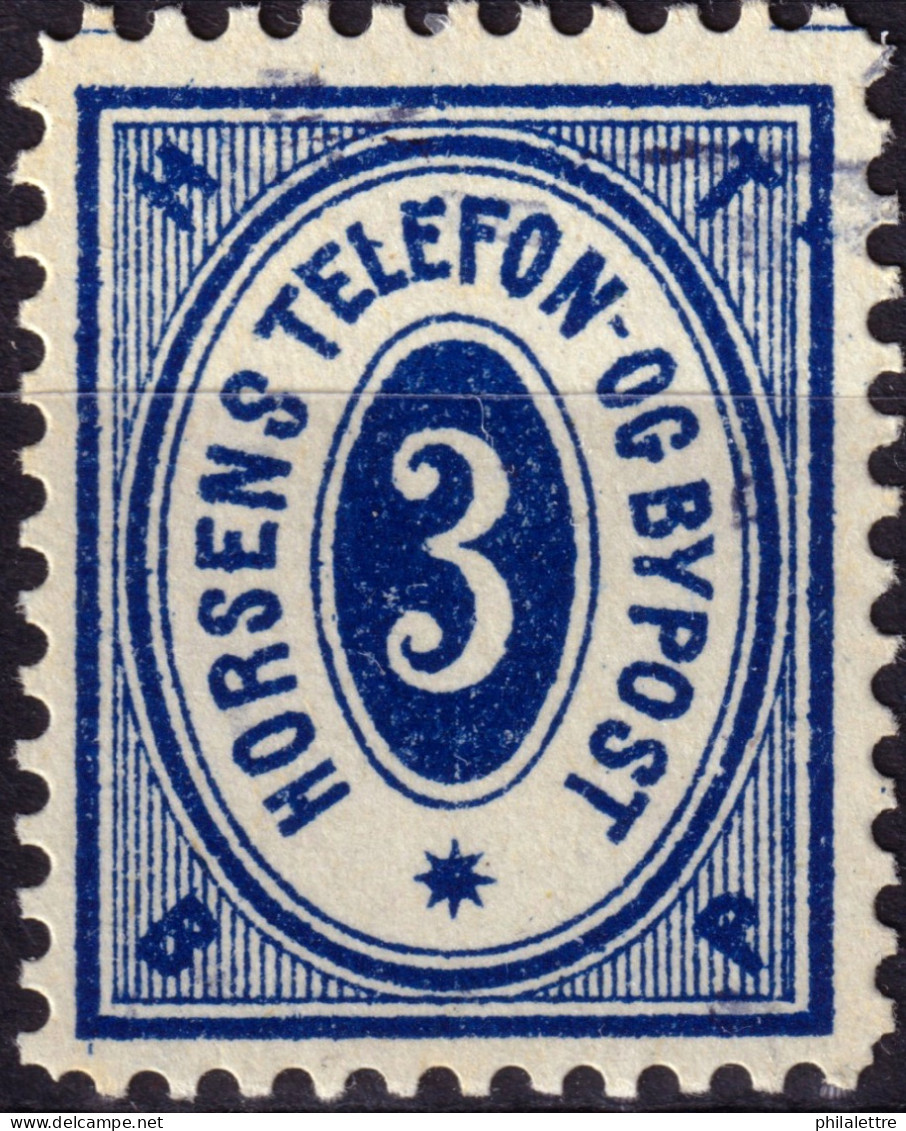 DANEMARK / DENMARK - 1887 - HORSENS Melgaard Local Post 3 øre Blue - VF Used -b - Local Post Stamps
