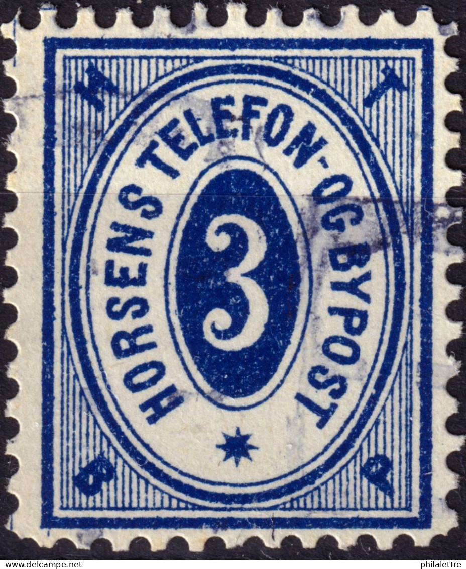 DANEMARK / DENMARK - 1887 - HORSENS Melgaard Local Post 3 øre Blue - VF Used -c - Local Post Stamps