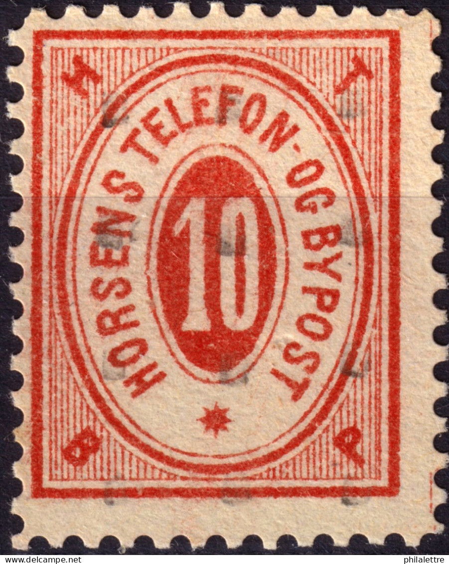 DANEMARK / DENMARK - 1887 - HORSENS Melgaard Local Post 10 øre Red - VF Used -d - Local Post Stamps
