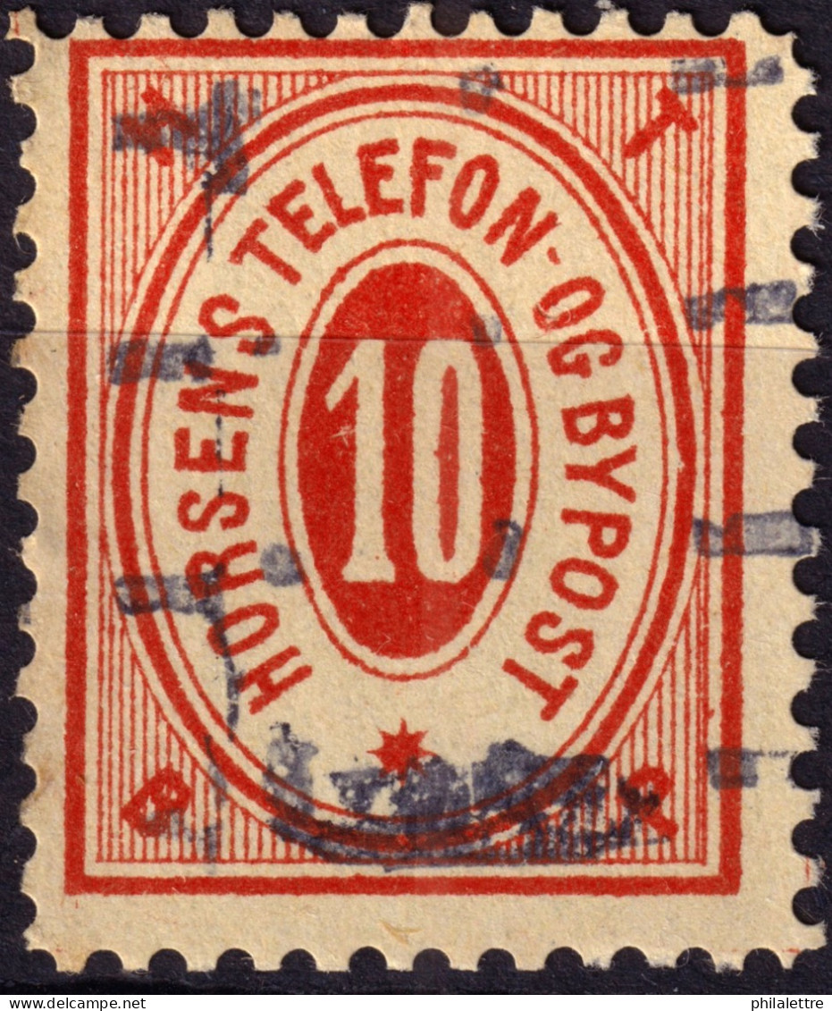 DANEMARK / DENMARK - 1887 - HORSENS Melgaard Local Post 10 øre Red - VF Used -e - Local Post Stamps