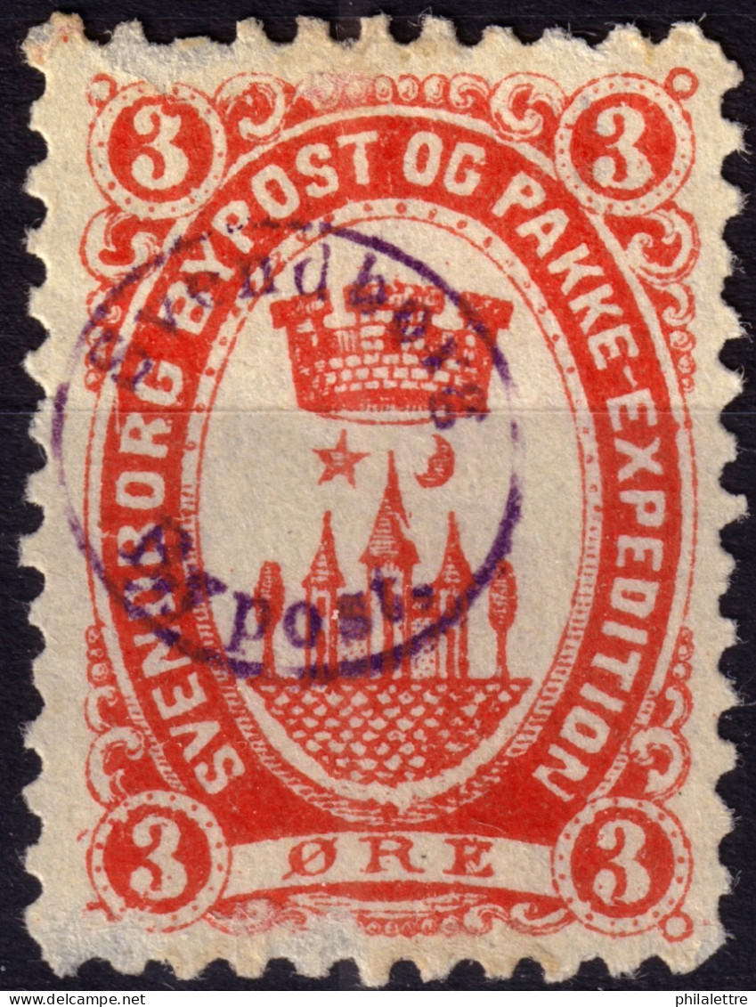 DANEMARK / DENMARK - 1887 - SVENDBORG Local Post 3 øre Red - VF Used -a - Local Post Stamps