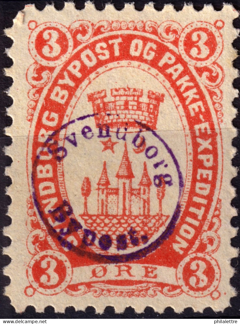 DANEMARK / DENMARK - 1887 - SVENDBORG Local Post 3 øre Red - VF Used -c - Emissioni Locali