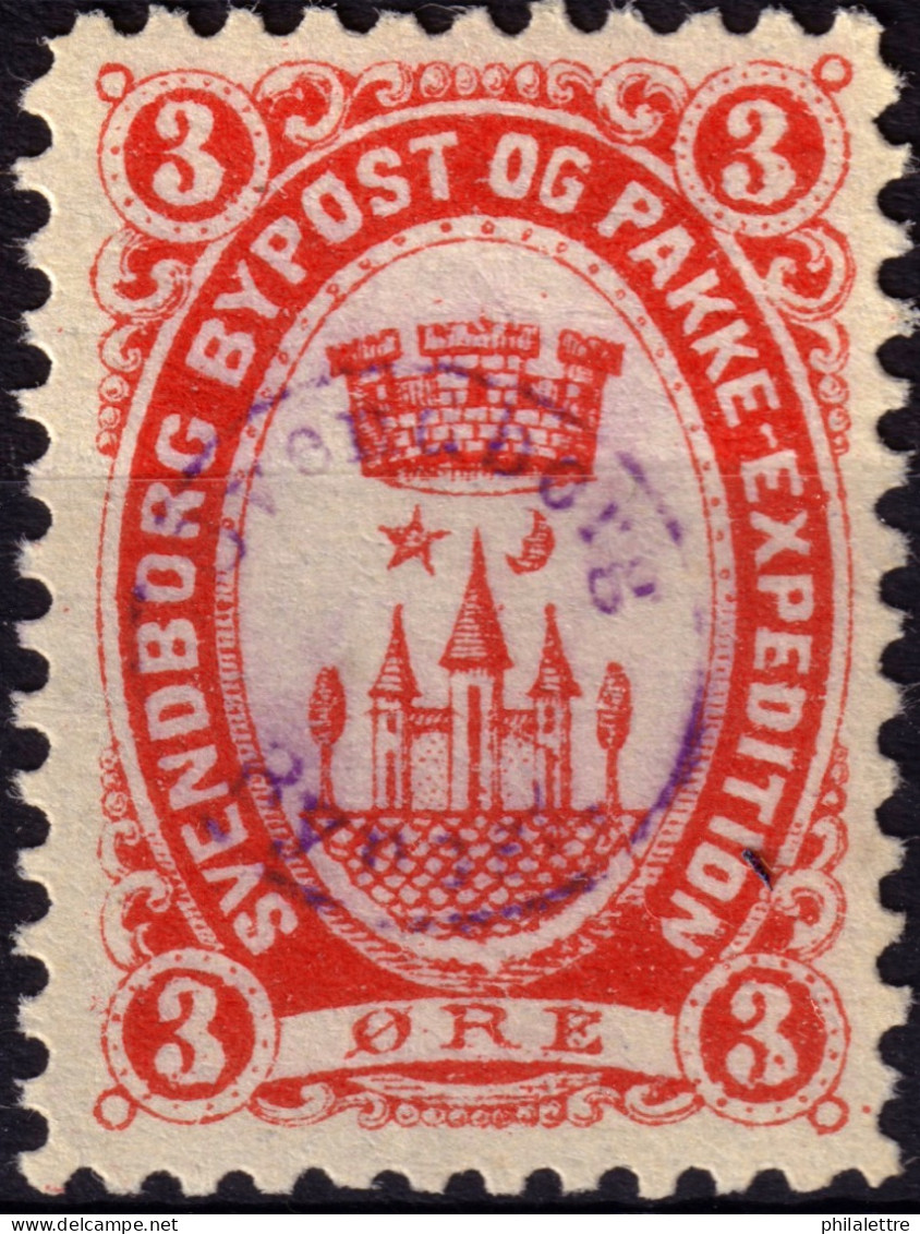 DANEMARK / DENMARK - 1887 - SVENDBORG Local Post 3 øre Red - VF Used -d - Emissioni Locali