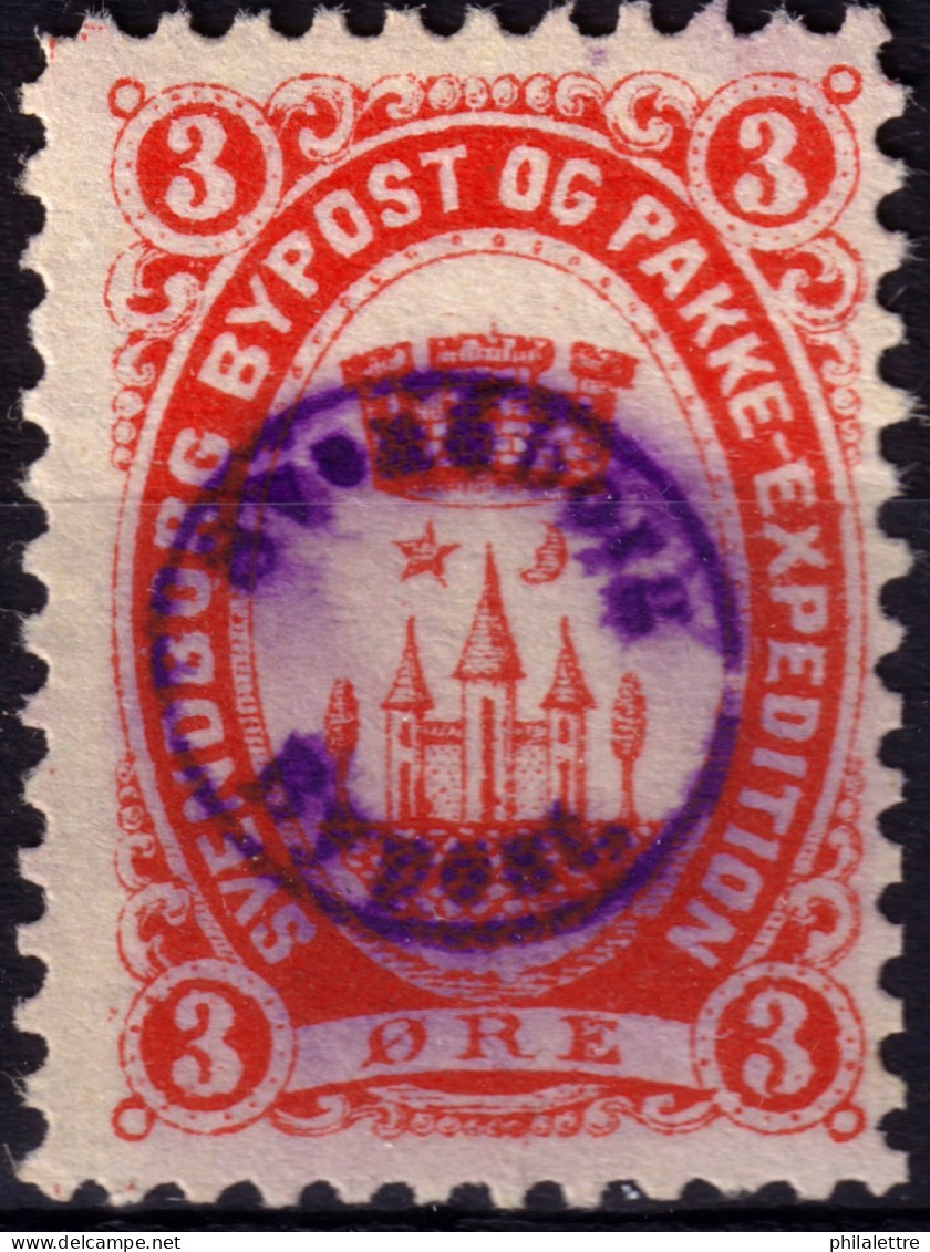 DANEMARK / DENMARK - 1887 - SVENDBORG Local Post 3 øre Red - VF Used -f - Local Post Stamps