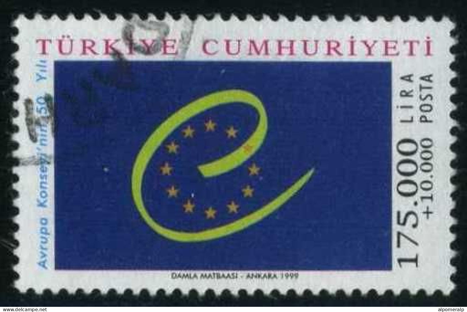 Türkiye 1999 Mi 3178 Council Of Europe, 50th Anniversary - Gebraucht
