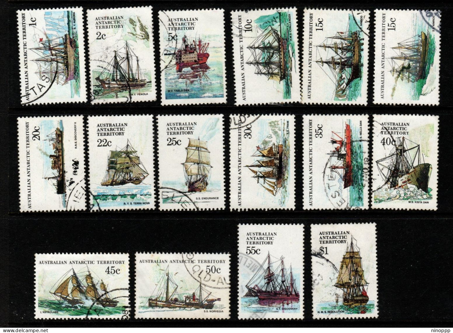 Australian Antarctic Territory  ASC 37-51  1979-82 Ships,Used - Used Stamps