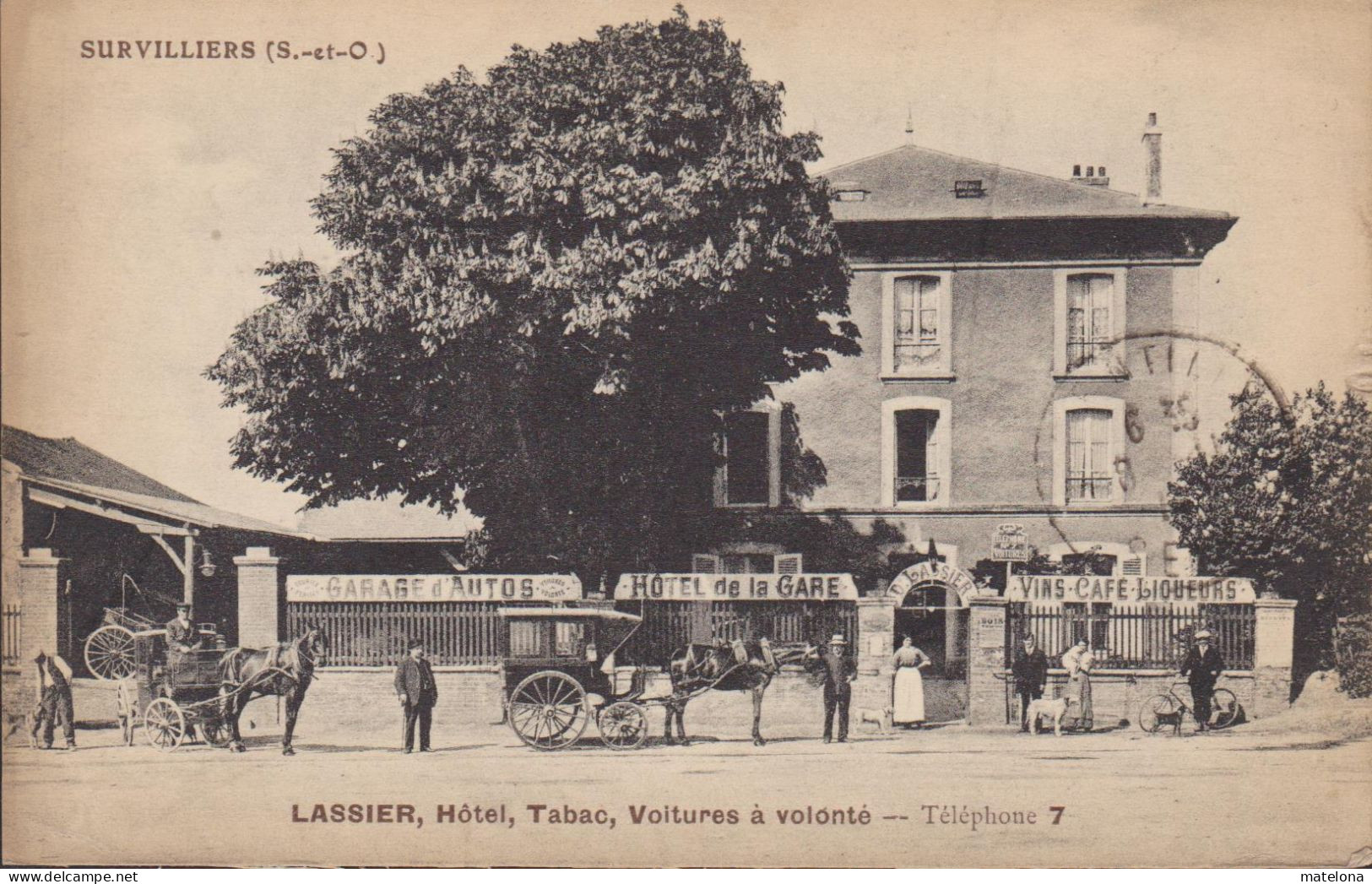 VAL D'OISE SURVILLIERS LASSIER HOTEL TABAC VOITURES A VOLONTE HOTEL DE LA GARE - Survilliers