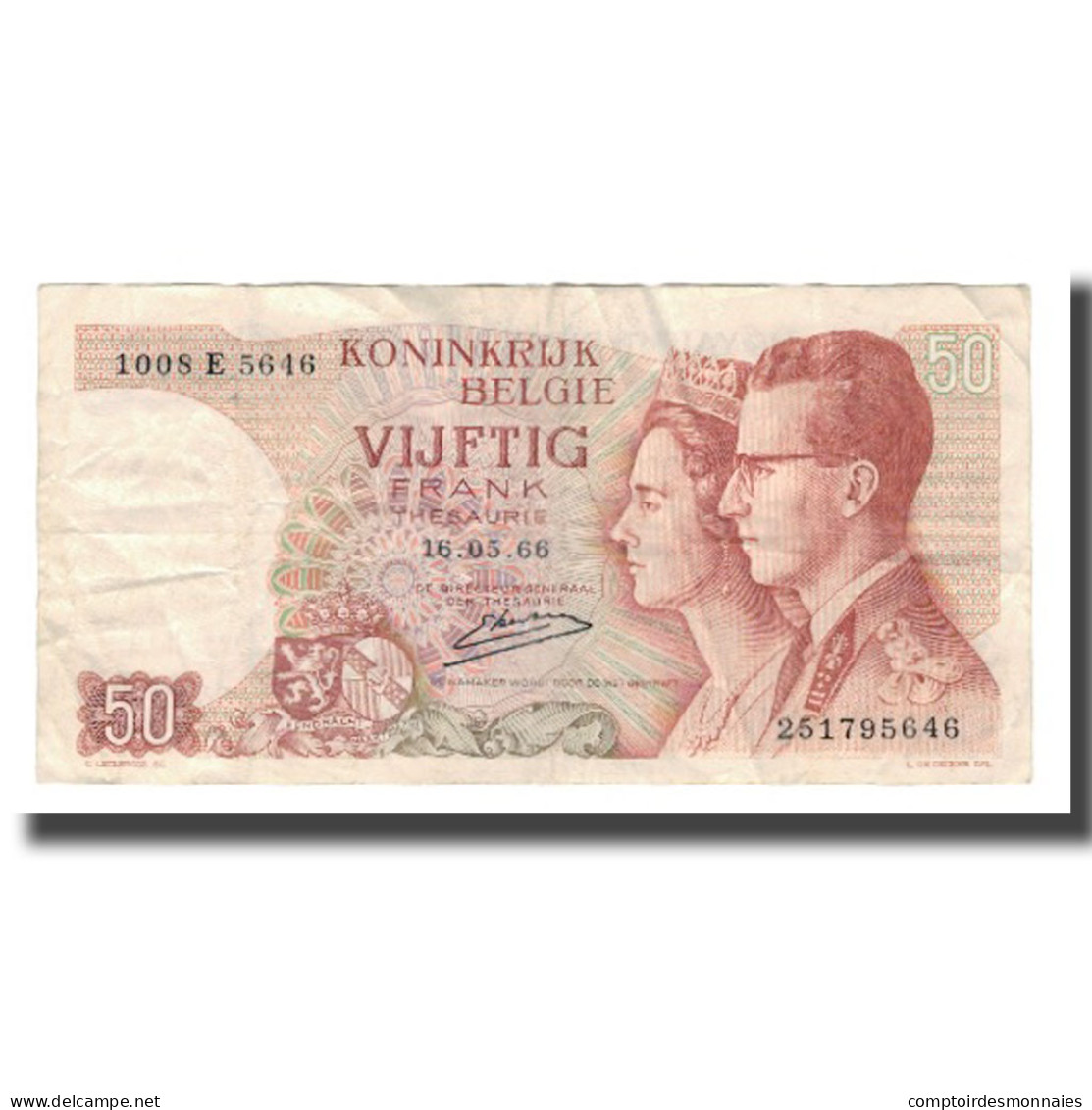 Billet, Belgique, 50 Francs, 1966, 1966-05-16, KM:139, TTB+ - 50 Francos