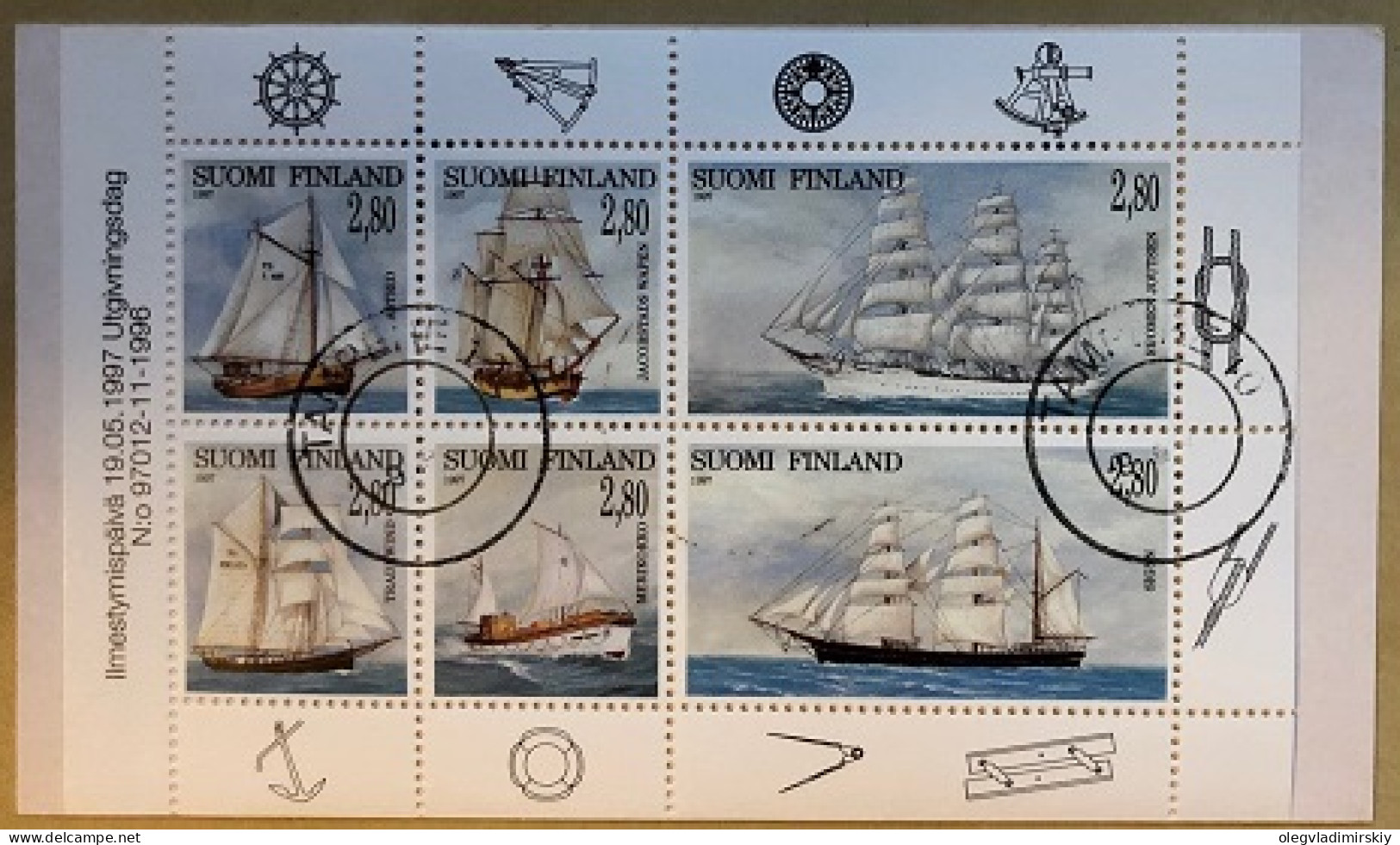 Finland 1997 Sailships RARE Booklet With SPECIMEN Overprint Cancellation - Proeven & Herdrukken