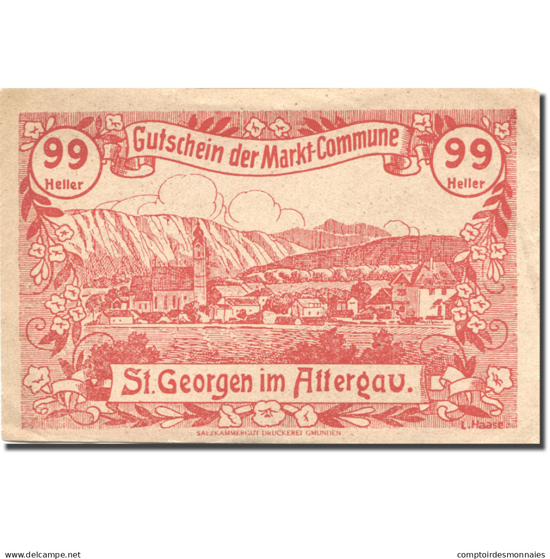 Billet, Autriche, St Georgen, 99 Heller, Village 1920-06-06, SUP, Mehl:FS 889b - Autriche
