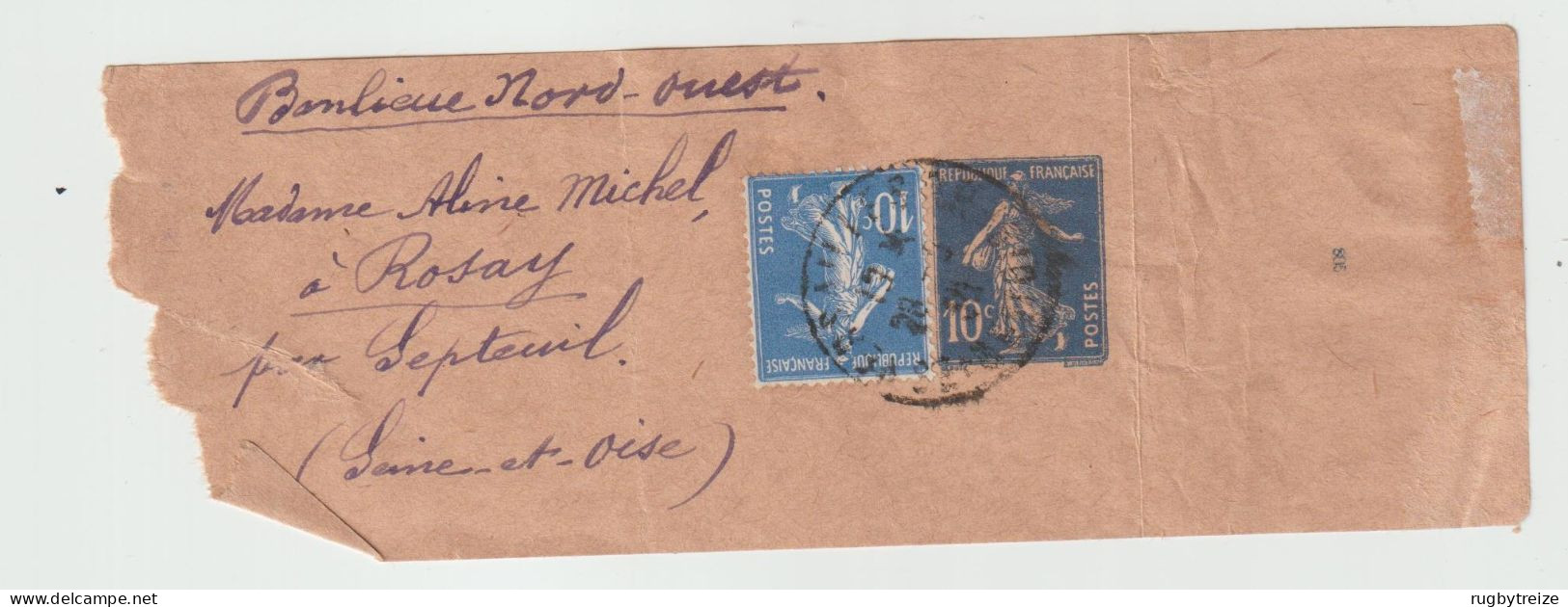 5547 Bande Journal Fragment Départ De Versailles Entier Semeuse Rosay Michel - Streifbänder