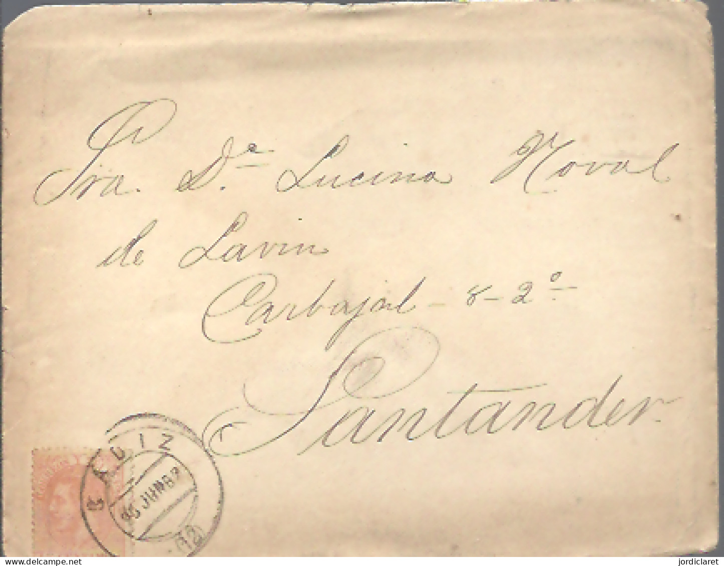 CARTA 1889    CADIZ A SANTANDER - Covers & Documents