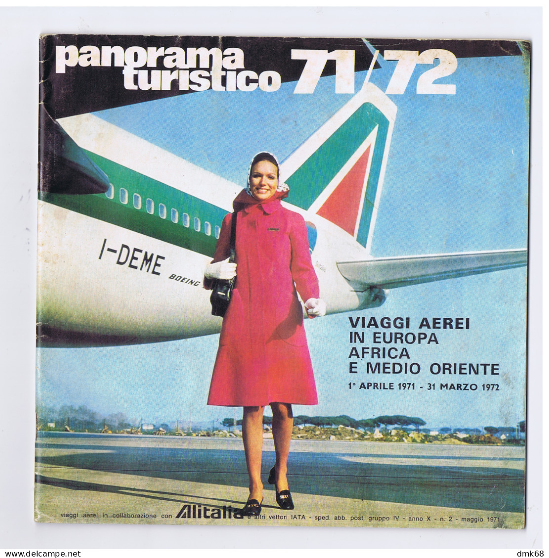 ALITALIA - PANORAMA TURISTICO 1971/72 - VIAGGI AEREI IN EUROPA AFRICA E MEDIO ORIENTE - PAG. 48  (D2) - Publicités