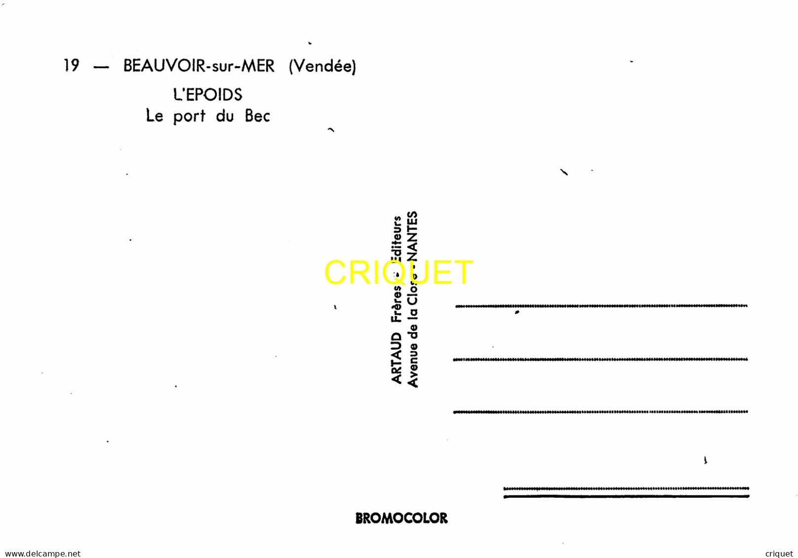 85 Beauvoir Sur Mer, L'Epoids, Le Port Du Bec, Beaux Chalutiers - Beauvoir Sur Mer