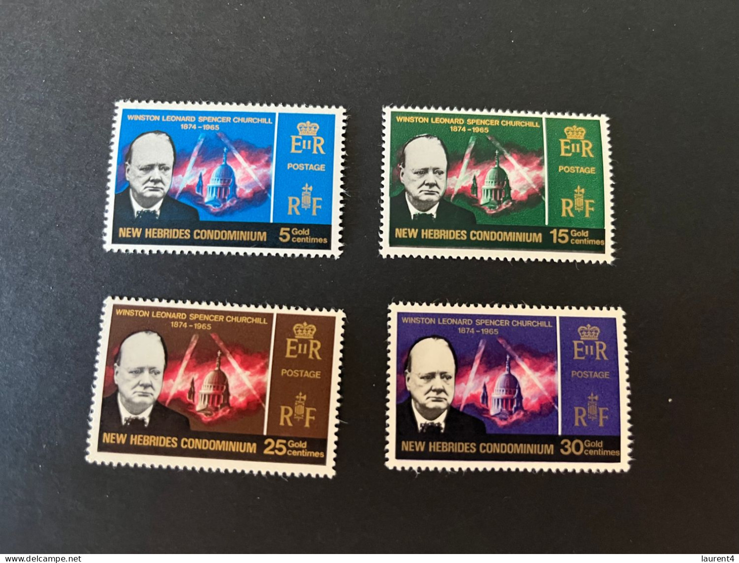 (stamp 10-4-2023) New Hebrides (mint) Churchill (4 Stamps) - Sir Winston Churchill