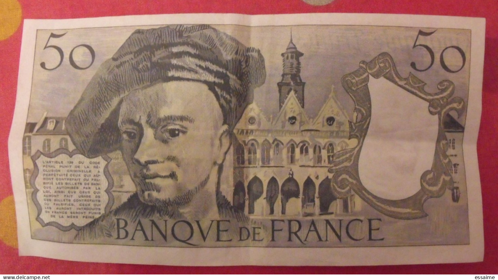 France. 50 Cinquante Francs Quentin De La Tour. Bon état D'usage. M1. 1976 - 50 F 1976-1992 ''quentin De La Tour''