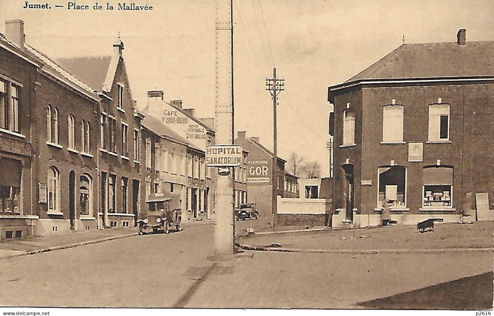 JUMET -  1931 - PLACE DE LA MALLAVEE -  VOITURES -  VOIR LE VERSO - Charleroi