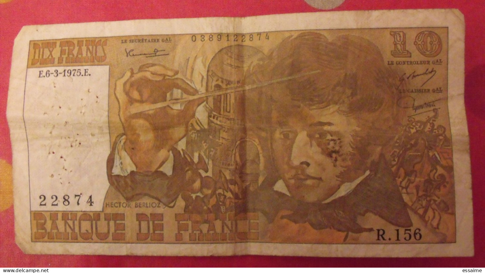 France. 10 Dix Francs Berlioz. état D'usage. R.156. 6-3-1975 - 10 F 1972-1978 ''Berlioz''