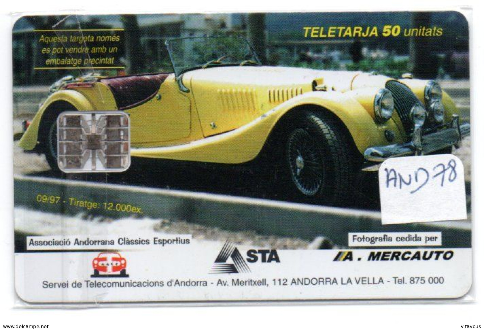 FERRARI Voitures Anciennes Télécarte Andorre AND 78 Phonecard ( M 472) - Andorre