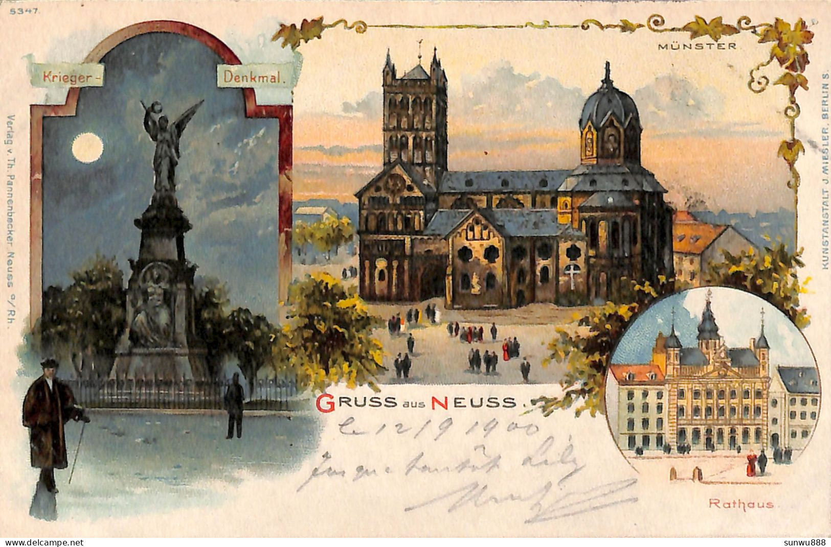 Gruss Aus Neuss - Litho Multi Views Colors Verlag Th Pannenbecker 1900) - Neuss