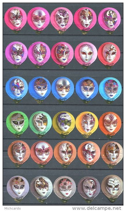 237 - Masques Venezia - Serie Complete De 30 Opercules Suisse - Milk Tops (Milk Lids)