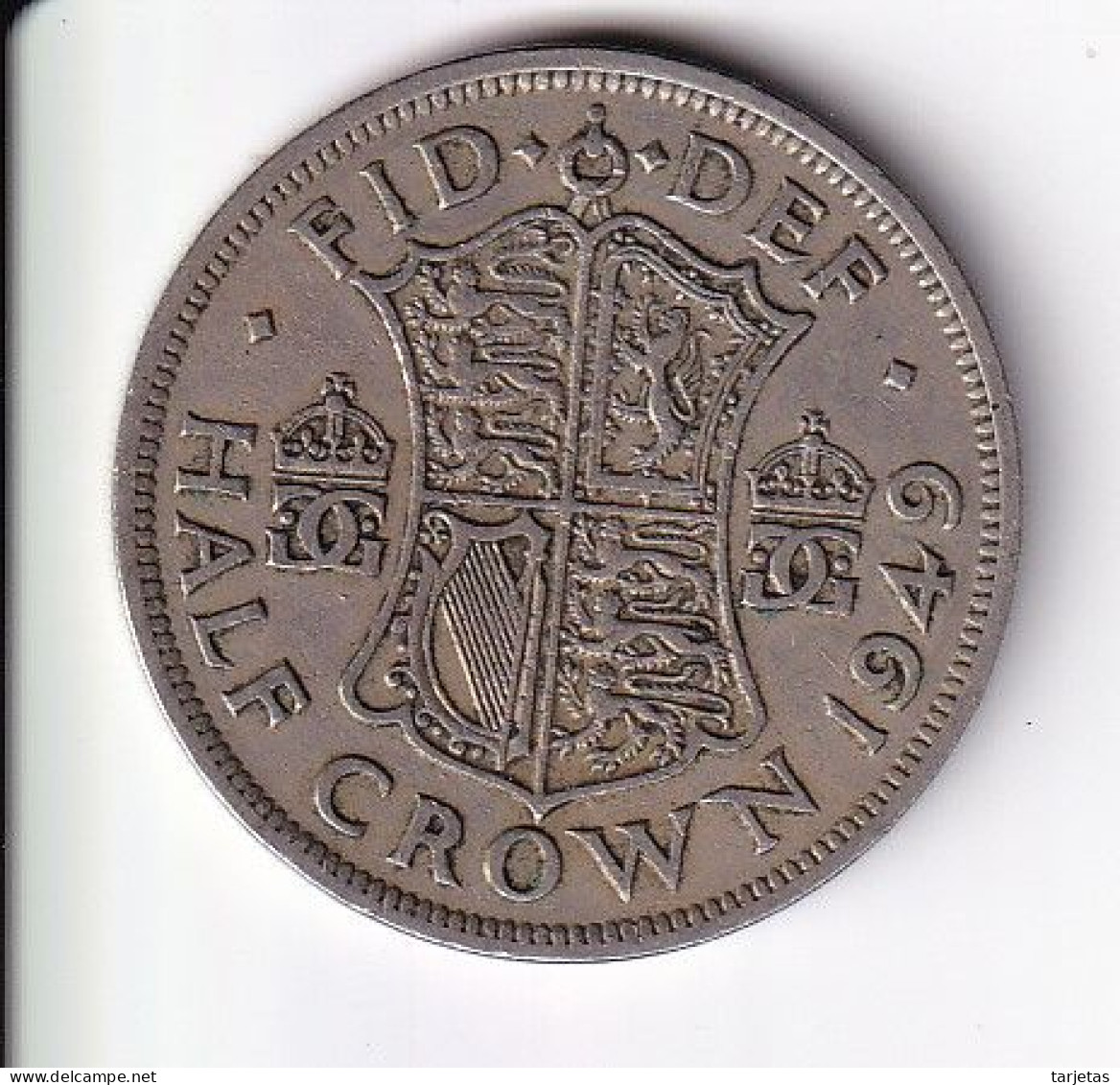 MONEDA DE GRAN BRETAÑA DE 1/2 CROWN DEL AÑO 1949  (COIN) GEORGE VI - K. 1/2 Crown