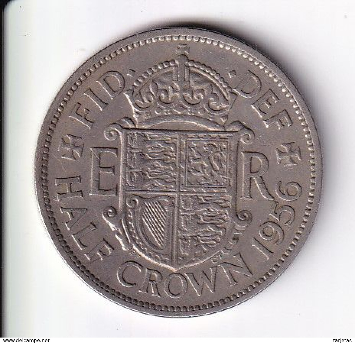 MONEDA DE GRAN BRETAÑA DE 1/2 CROWN DEL AÑO 1956  (COIN) ELIZABETH II - K. 1/2 Crown