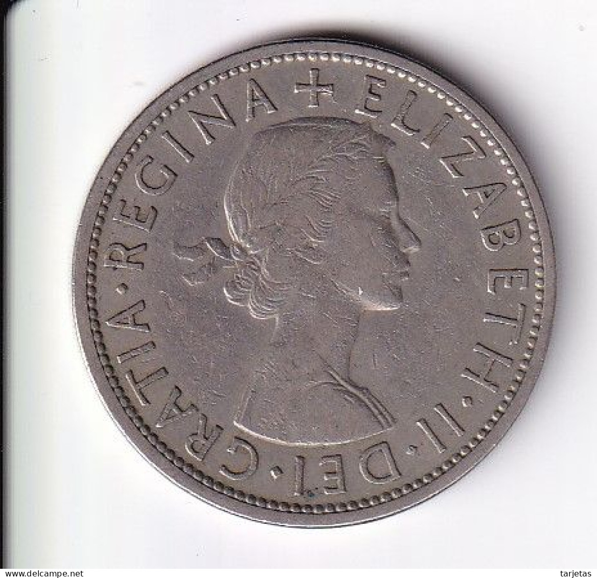 MONEDA DE GRAN BRETAÑA DE 1/2 CROWN DEL AÑO 1956  (COIN) ELIZABETH II - K. 1/2 Crown