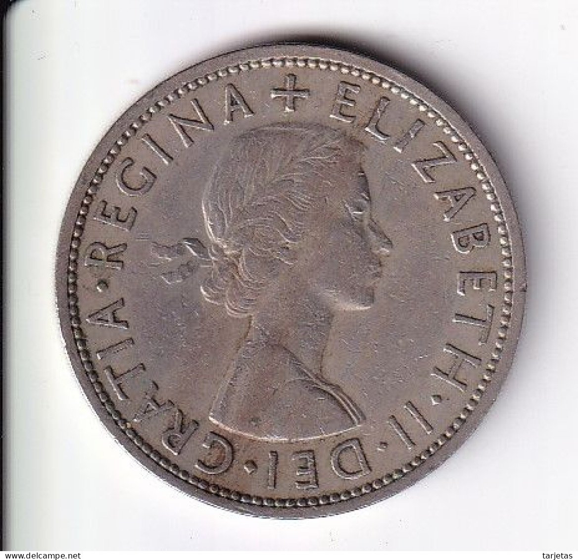 MONEDA DE GRAN BRETAÑA DE 1/2 CROWN DEL AÑO 1958  (COIN) ELIZABETH II - K. 1/2 Crown