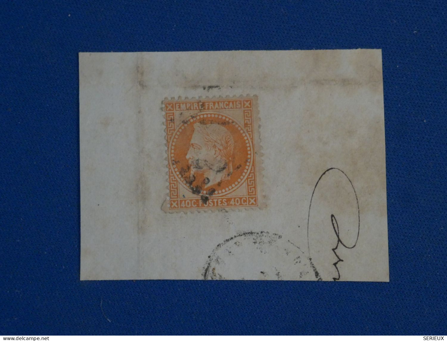 BQ12 FRANCE  FRAGMENT  LETTRE  1863 NAPOLEON 40C   +AFFRANCH.INTERESSANT +++ - 1863-1870 Napoléon III Lauré