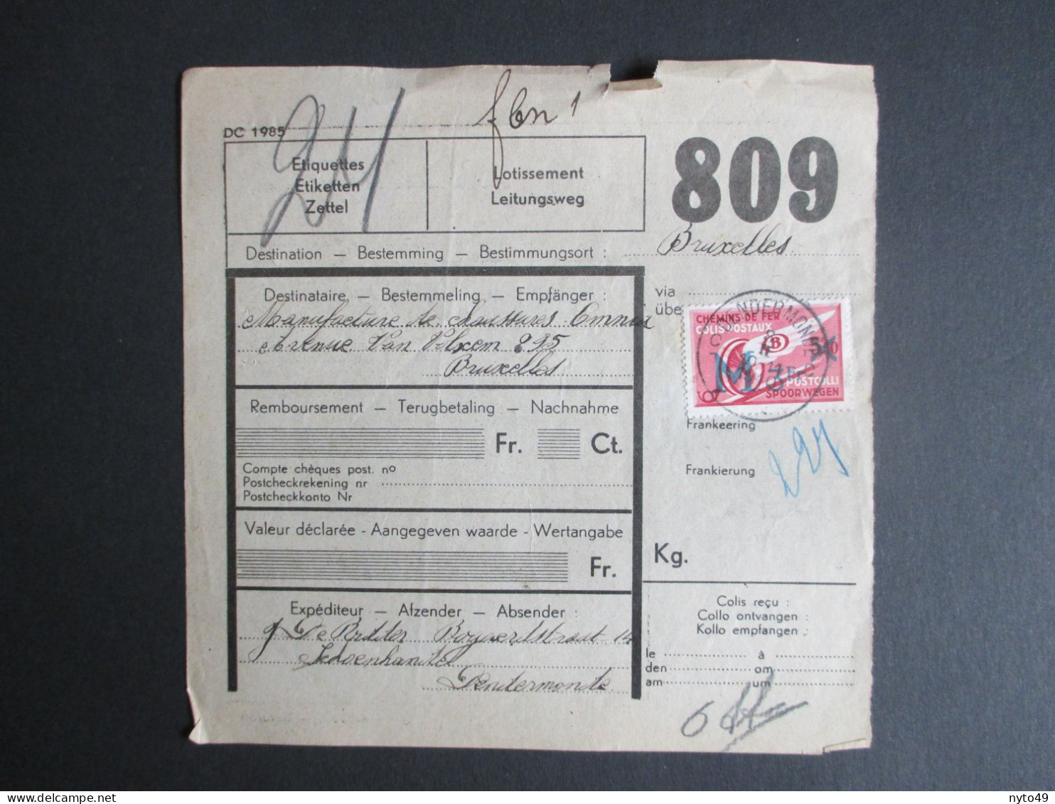 TR210 - Op Volledig Document - Schoenhandel De Ridder - Dendermonde 8/02/1940 - Dokumente & Fragmente