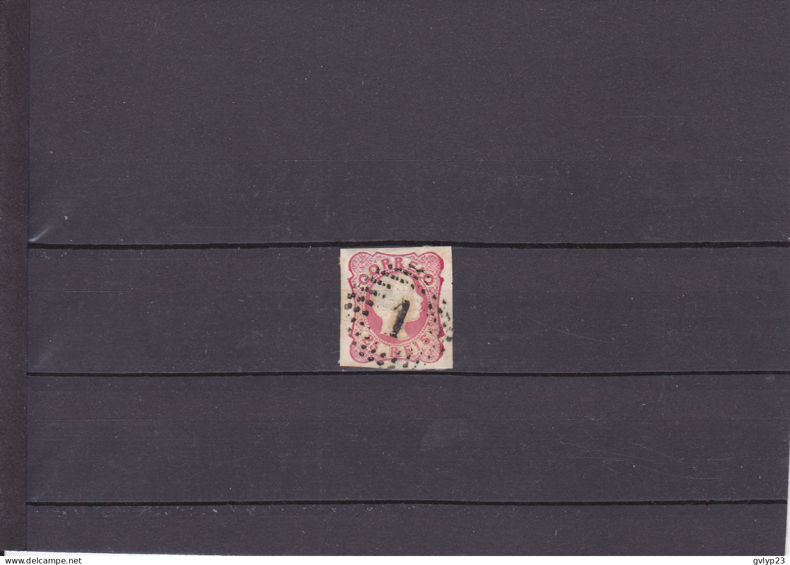 DOM PEDRO V/OBLITéRé/TÊTE  EN RELIEF/ CHEVEUX BOUCLéS/25 R.ROSE IV/ N°12 YVERT ET TELLIER/  1856-58 - Used Stamps
