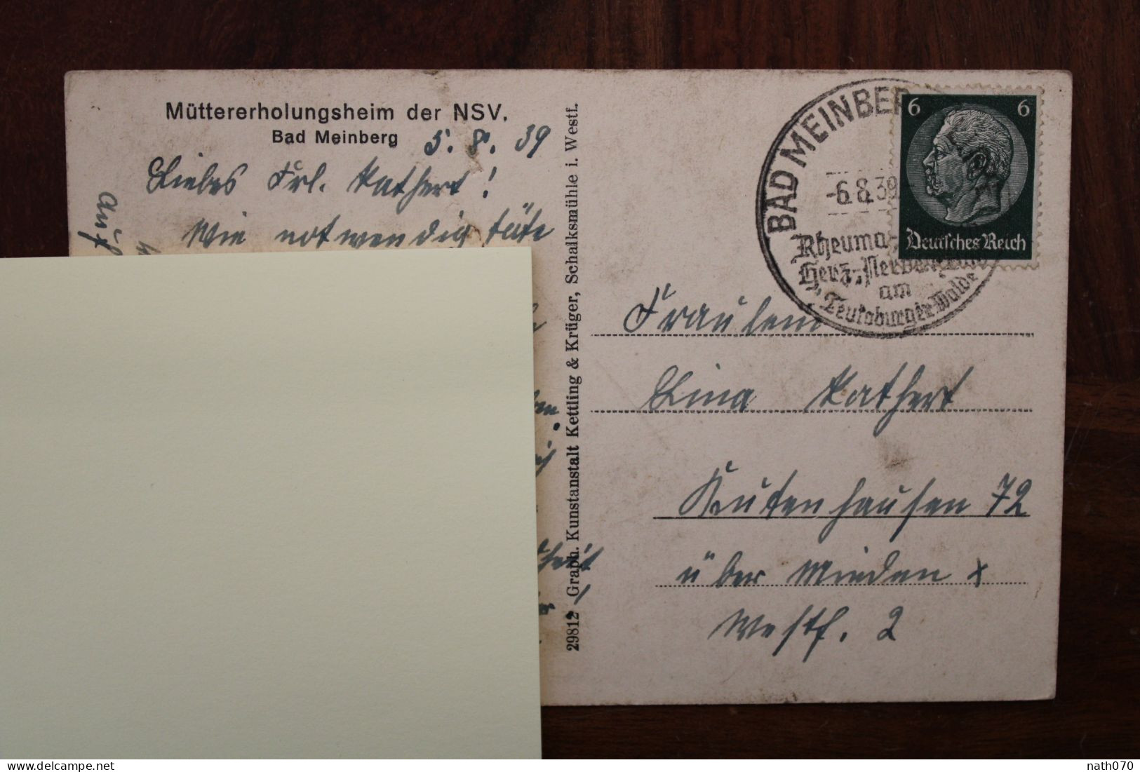 1939 AK Cpa Bad Meinberg Müttererholungsheim Des NSV Deutsches Reich Allemagne Cover Germany SST Teutoburger Wald - Bad Meinberg