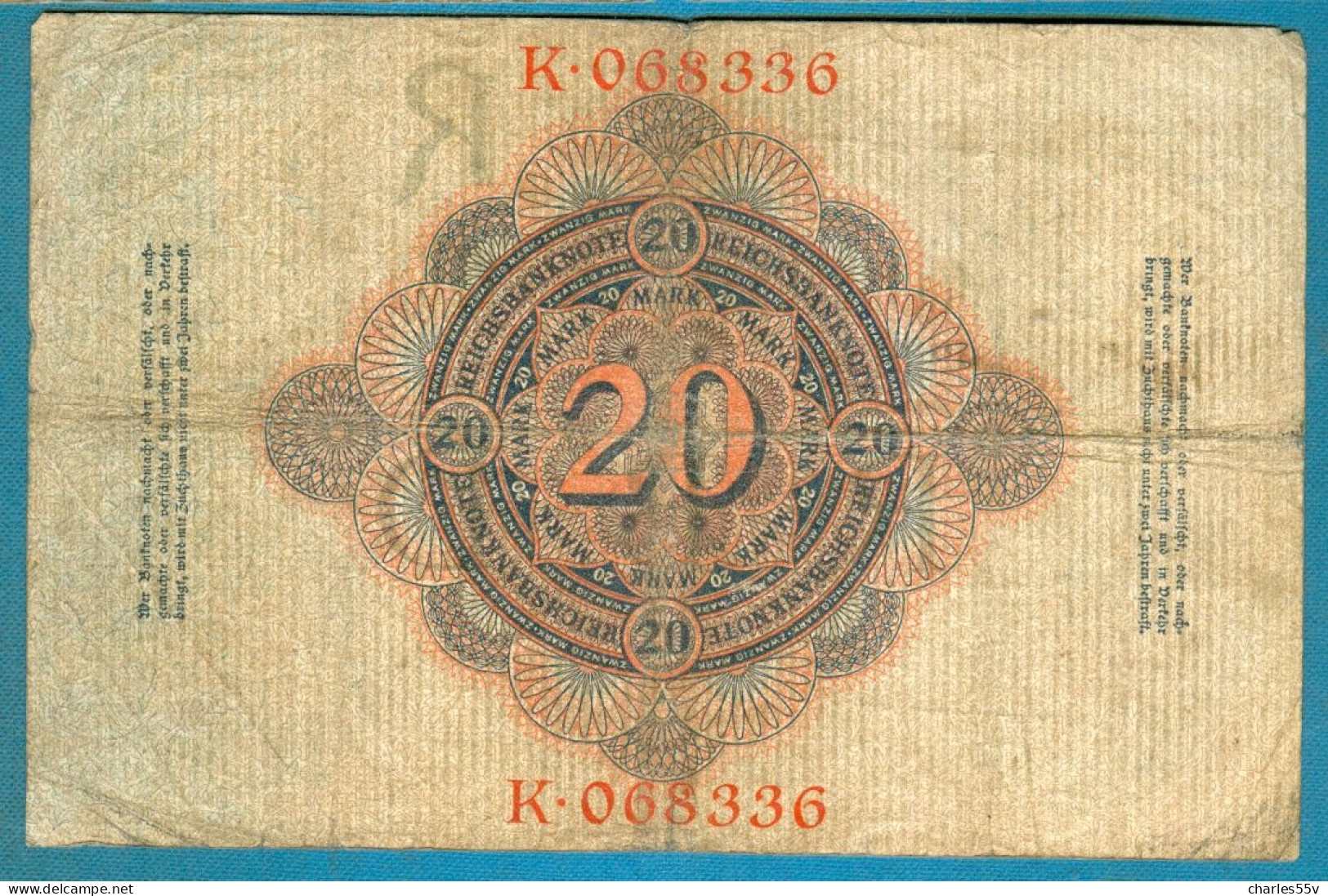 20 Mark 21.4.1910 Udr.R Serie K - 20 Mark