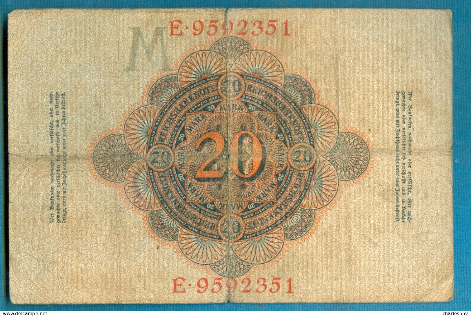 20 Mark 21.4.1910 Udr.M Serie E - 20 Mark