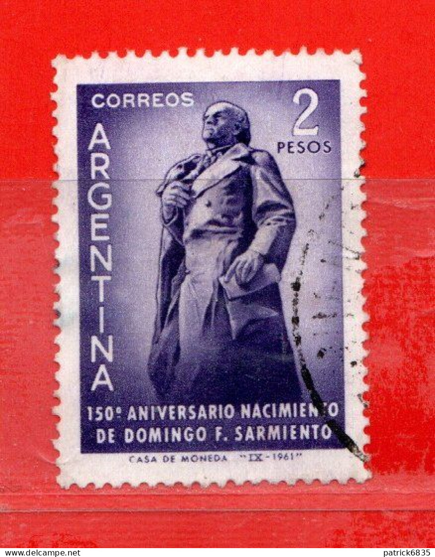 (Us.7) Argentina ° 1961 - DOMINGO SARMIENTO. Yv. 648.  Oblitérer.  Come Scansione. - Gebraucht