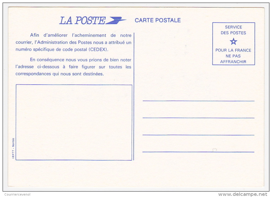 CODE POSTAL - Carte Postale De Service - Passe Partout - Official Stationery