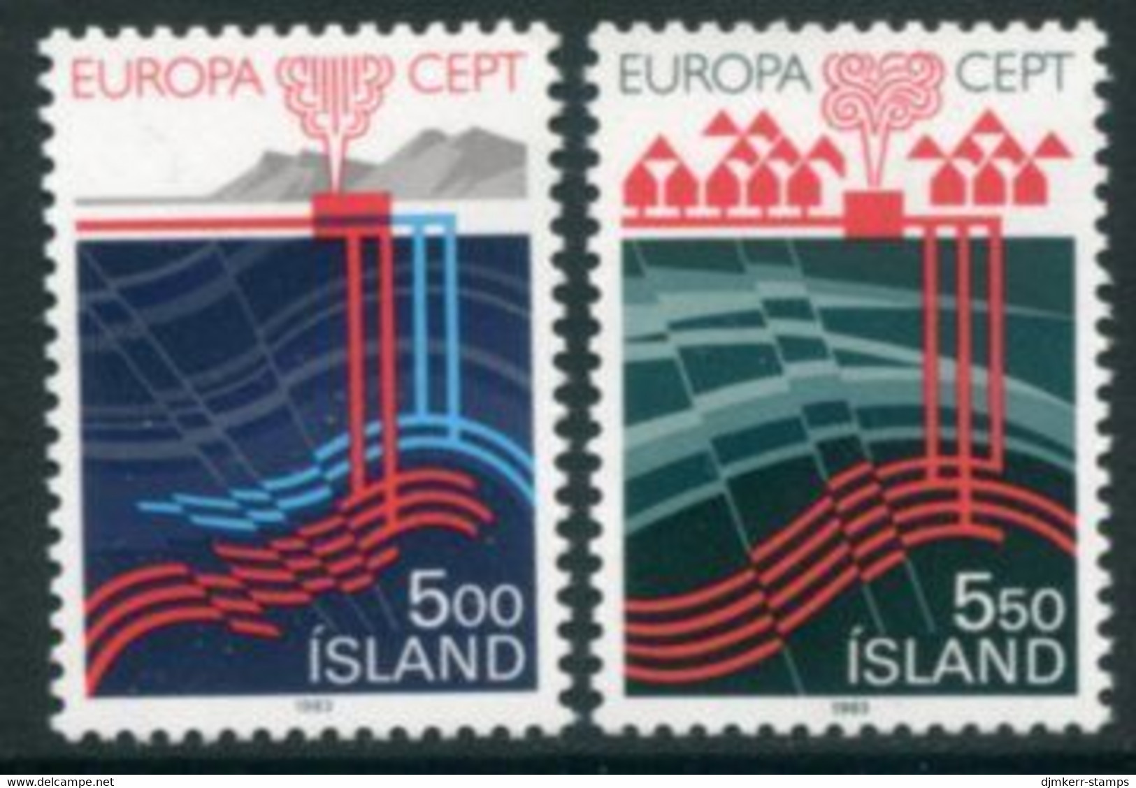 ICELAND 1983 Europa: Geothermal Energy MNH / **.  Michel 598-99 - Ungebraucht