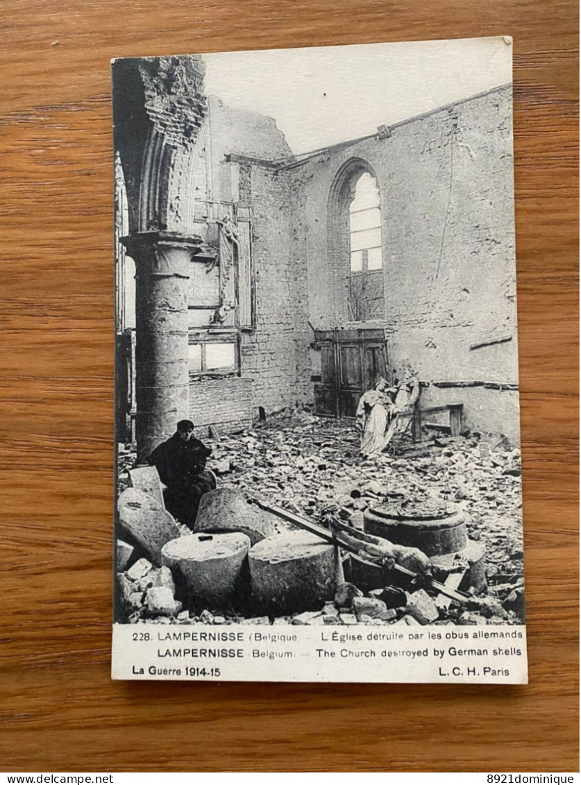 Lampernisse L'Eglise Détruite Par Les Obus Allemands MILITAIRE MILITÄR ( Diksmuide) - Diksmuide