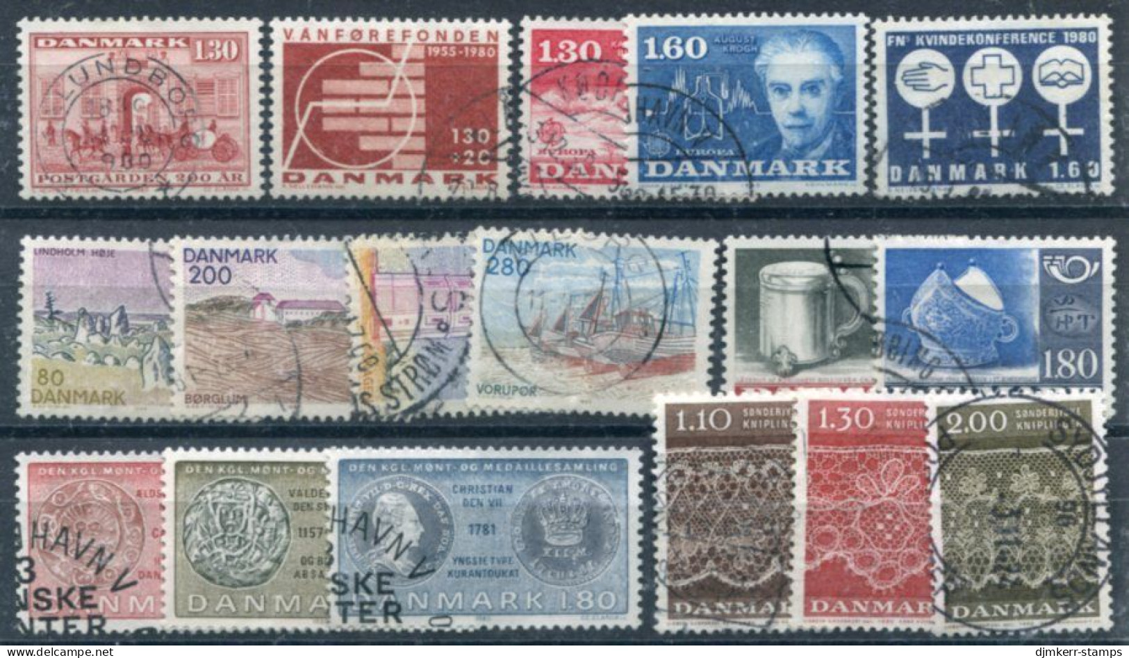 DENMARK 1980 Complete Commemorative Issues Used. Between Michel 697-717 - Gebruikt