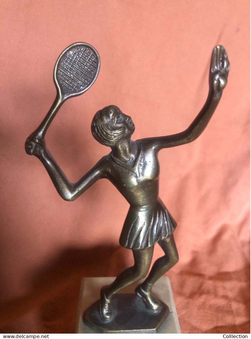 Tennis Ancien Bronze  Sportif 20 Cm Sportif Trophée - Otros & Sin Clasificación