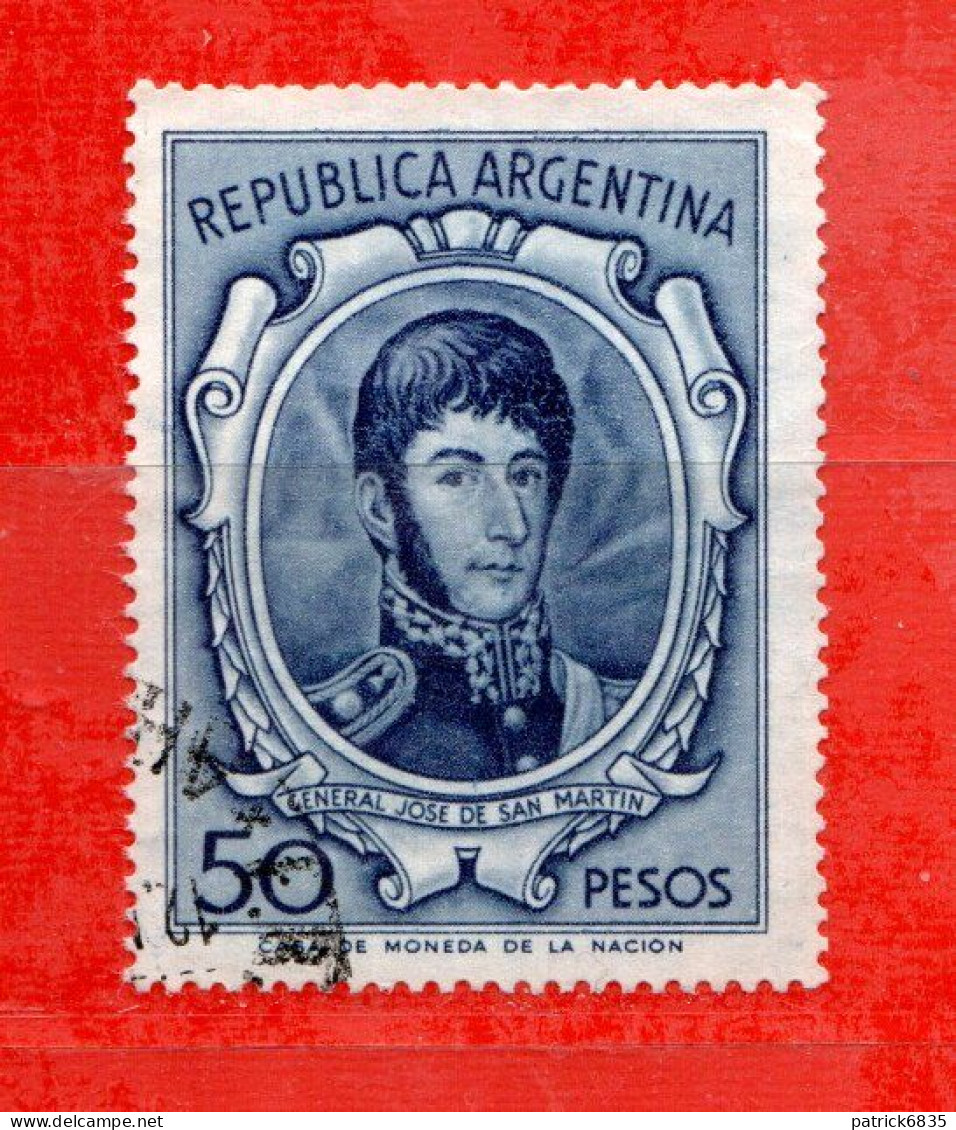 (Us.7) Argentina ° 1965 -Général José San Martin . Yv. 720.  Oblitérer.  Come Scansione. - Usati