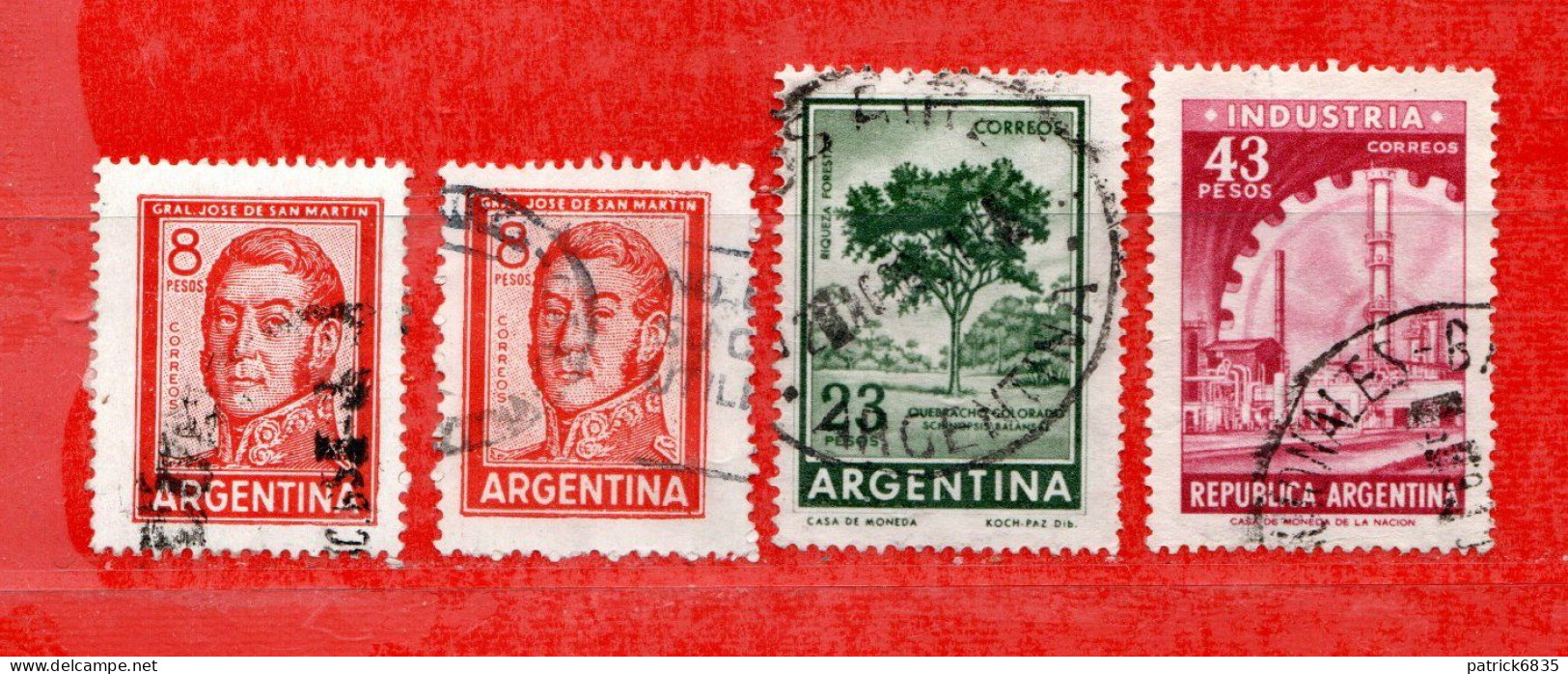 (Us.7) Argentina ° 1966-67 - . Yv. 705 à 708.  Oblitérer.  Come Scansione. - Usati