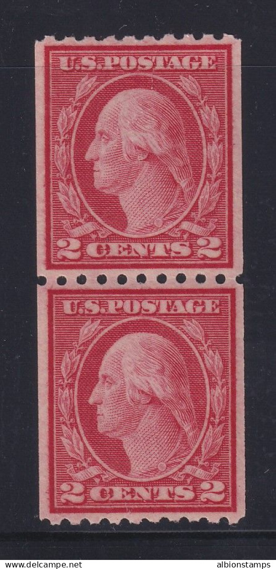 US, Scott 488, MNH Vertical Coil Pair, PSE GRADED 95 - Unused Stamps