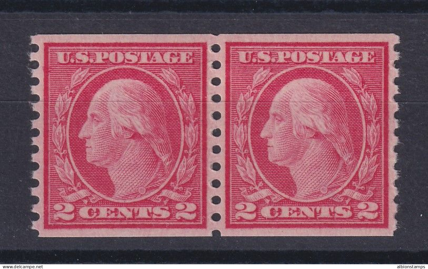US, Scott 455, MNH Horizontal Coil Pair, PSE GRADED 95 - Unused Stamps